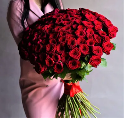Изумительная фотография букета из 101 розы