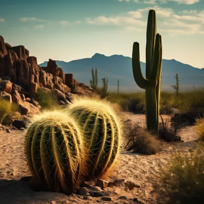 Скачать бесплатно фото кактусов в пустыне
