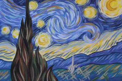 Фото Звездной ночи Ван Гога в формате WebP
