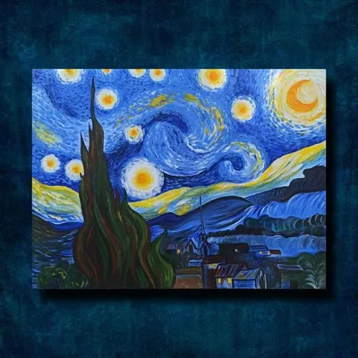 Фотография картины Ван Гога Звездная ночь в HD качестве