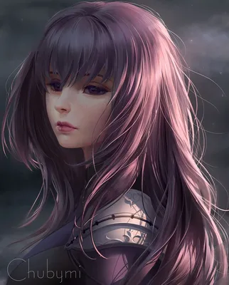Фото аниме девушек с фиолетовыми волосами в хорошем качестве