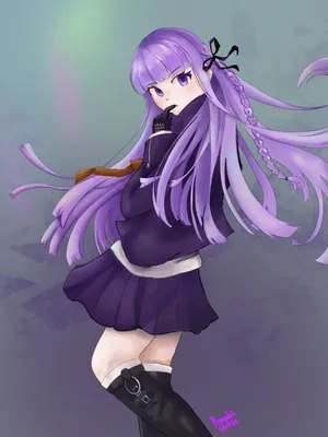 Фото аниме девушек с фиолетовыми волосами в формате PNG