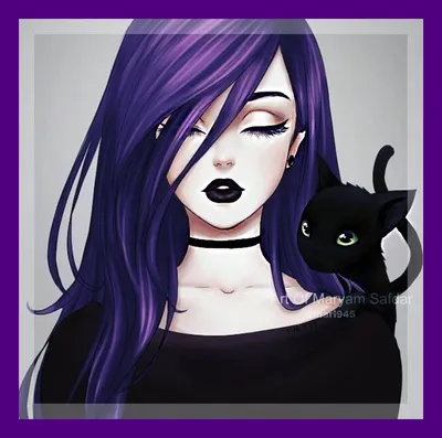 Изображения аниме девушек с фиолетовыми волосами
