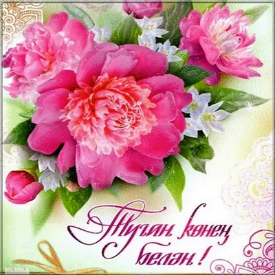 Фото с Днем Рождения женщине на татарском языке в Full HD