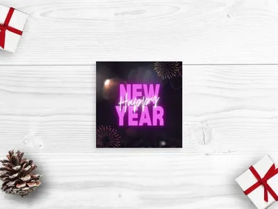 4K картинка с пожеланием Happy New Year 2024