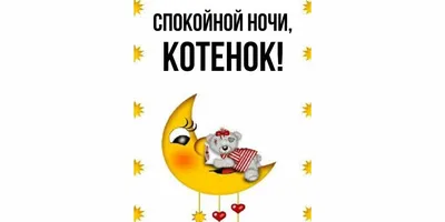 Арт-изображение котенка на ночь в высоком качестве