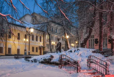 Картинки зимнее утро в городе  фото