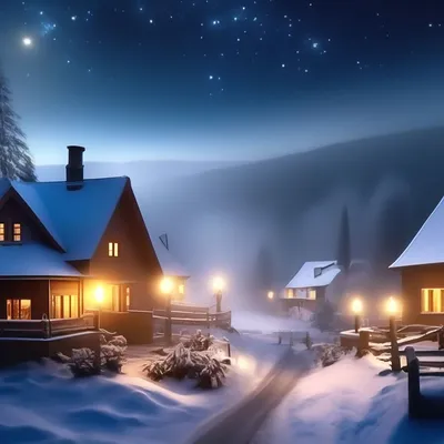 Зимний вечер в деревне: волшебство зимнего заката