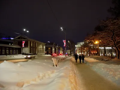 Зимний вечер в городе: фотографии городских фонарей