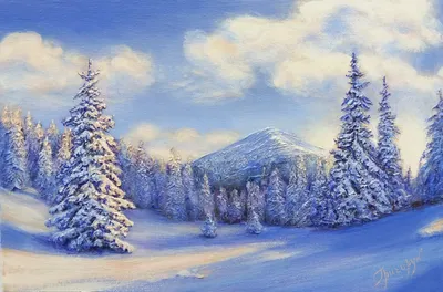 Зимние волшебства: Картины с мерцающими снежинками