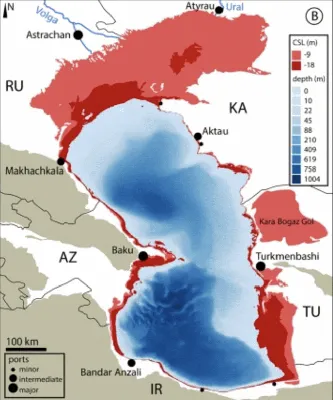 Слияние границ: красота Каспийского моря видна из космоса