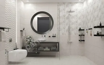 Керамическая плитка для ванной: фото с различными вариантами отделки стен и пола
