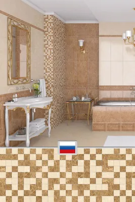 Керамическая мозаика для ванной: выбирайте размер и формат изображения