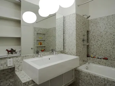 Арт-фото керамической мозаики для ванной комнаты