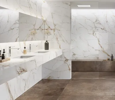 Фотографии керамогранита для ванной комнаты: стиль и элегантность