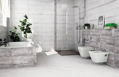 Фото керамогранита для ванной комнаты: скандинавский стиль