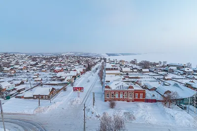 Зимний панорамный взгляд на Хвалынск: Фотографии города
