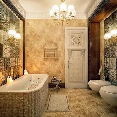 Классические ванные комнаты: стиль и изысканность