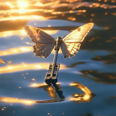 Ключ бабочка: фото со специальным эффектом, формат PNG