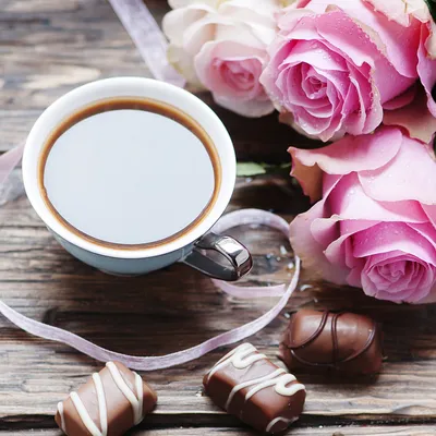 Удивительные моменты на фото Кофе и розы