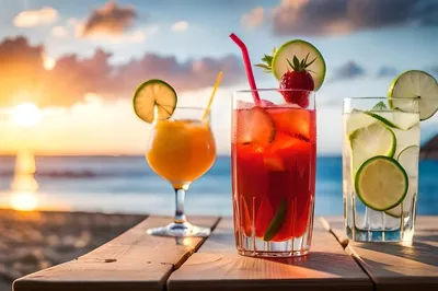 Фото коктейлей на пляже: морская свежесть в каждом стакане