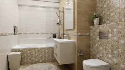 Комбинирование плитки в ванной: фото-галерея с разными вариантами композиции