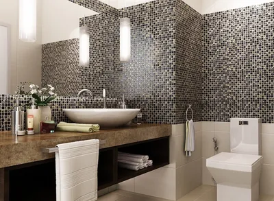 Фото с примерами комбинирования плитки в ванной комнате