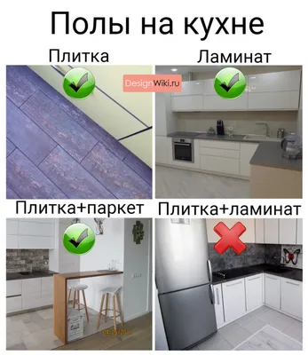 Фотографии комбинированных полов на кухне в разных освещениях