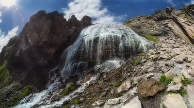 Фото косой водопад на гуглптго