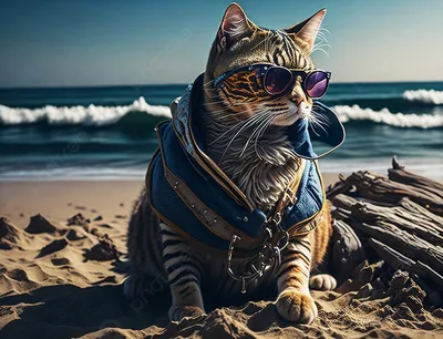 Кошка на пляже: красивые картинки для скачивания