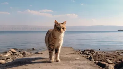 Фотографии кошки на пляже: воплощение летнего настроения