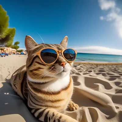 Кошка на пляже: скачать бесплатно красивые фото
