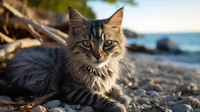 Фото кошки на пляже: история одного летнего приключения