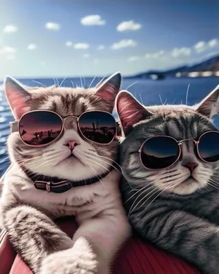 Арт-фото кошки на пляже