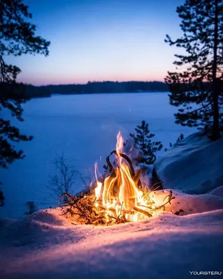 Костерная симфония: Зимний вечер в огненных оттенках