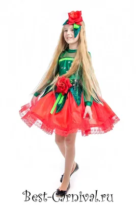 Фотография костюма розы с модным оформлением