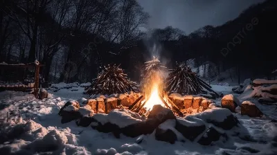 Лесные хроники: костер в сумраке ночи