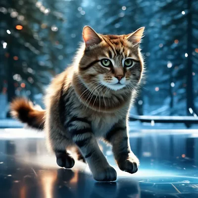 Фото кота зимой в формате WebP