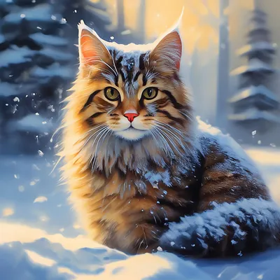 Котик в зимнем наряде: изображение в формате WebP