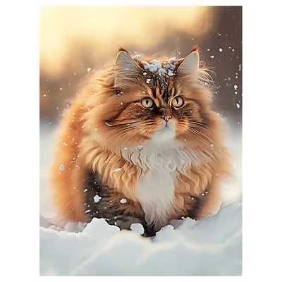 Арт: Котенок в снежной пастели