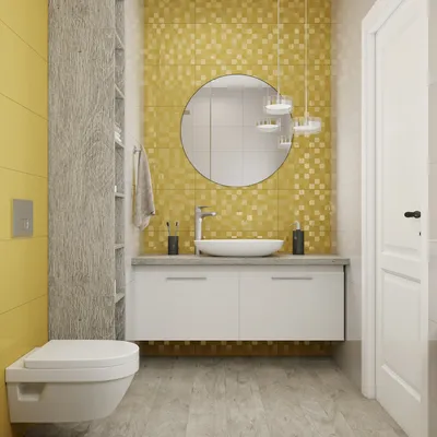Фото крашеной ванной комнаты с стильным интерьером