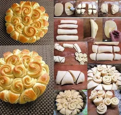 Картина красивых булочек с пошаговым рецептом и фотографиями