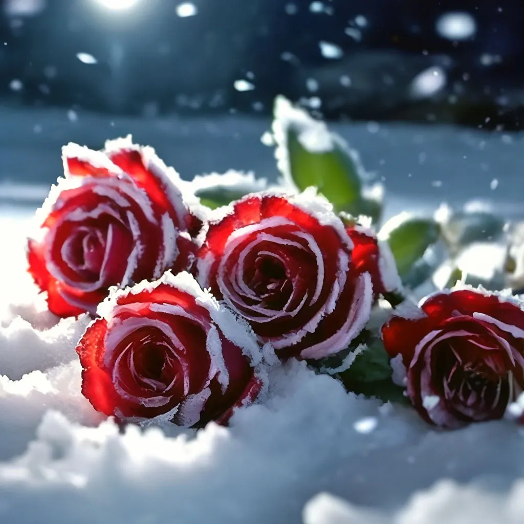 Роза на снегу... Сердце на снегу
