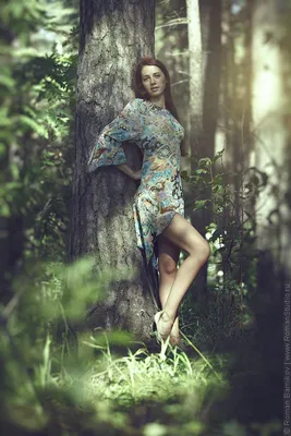 Красивые в лесу девушек  фото