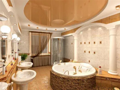 Новое изображение красивого потолка в ванной