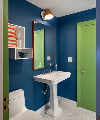 Фото ванной комнаты с полезной информацией о краске