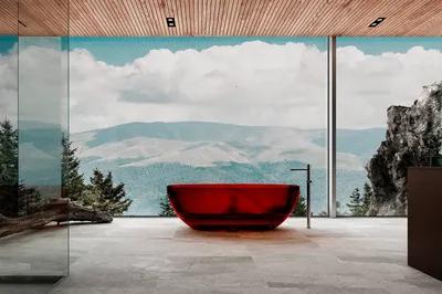 Красная ванна: идеи для обновления вашей ванной комнаты