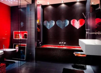 Красная ванна: вдохновение для ремонта ванной комнаты