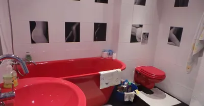 Красная ванна: стильные и оригинальные фотографии для вдохновения