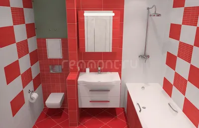 Красная ванная комната: фото идеи для маленького пространства